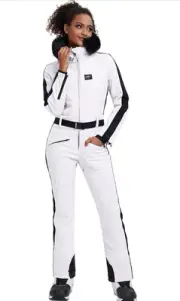 HOTIAN Chic One-piece Ski Suit Women Slim Fit Snowsuits