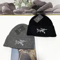 在飛比找Yahoo!奇摩拍賣優惠-Arcteryx 始祖鳥帽子 毛線帽 字母卷邊針織帽 時尚地