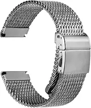 [VEVEL] 316L Stainless Steel Watch Strap Watchbands 20mm 21mm 22mm Milanese Woven WatchBands