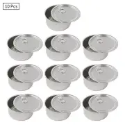10Pcs Aluminum Container Cans with Pulling Ring Lid for Candy,Storage Candle Box