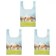 3x Ashdene Mares & Foals Paddocks RPET Reusable Tote Grocery Shopping Bag