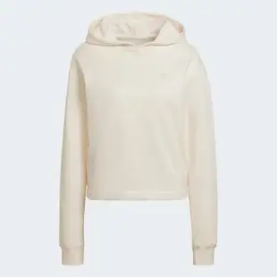 【adidas 愛迪達】運動服 連帽上衣 女上衣 CROPPED HOODIE(HE6885)