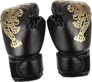 VICASKY 1Pair Breathable Boxing Gloves for Ergonomic PU Fighting Gloves for Sparring Training Durable Hand Pads for Boys Present for Young Black