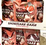 Yuki & Love Strawberry Condensed Milk Snowflake Cake Cookie 36 Ct Made in Taiwan