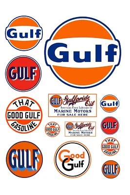 1:87 HO scale model Gulf gasoline station gas signs