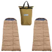 2 x Adventure Kings Premium Sleeping bag L/R zipper + Doona/Pillow Canvas Bag