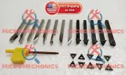 1/4" HSS Lathe Form Tools + Indexable Tool 15 Inserts EMCO UNIMAT MYFORD BOXFORD