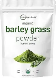Sustainably US Grown, Organic Barley Grass Powder, 10 Ounce, Rich in Immune Vitamin, Fibers, Minerals, Antioxidants and Protein, Support Immune System and Digestion Function, Vegan Friendly