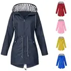 Plus Size Women Long Sleeve Hooded Wind Jacket Lady Outdoor Jackets Rain Coat AU