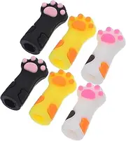 PartyKindom 6pcs Cat Silicone Nipper for Nail Cuticle Scissors Safe Protective Sleeves Flexible Design for Manicure Tools Multi-colored Storage