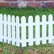 White Garden Picket Fence Ornamental Grass Lawn Border for Villas (50×30cm / 19.7x11.8in)