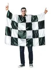 Adult Checkered Flag Tunic Black White Racing Grand Prix Car Party Speedway