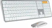 ProtoArc Backlit Bluetooth Keyboard and Mouse for Mac, KM100-A Multi-Device Wireless Keyboard Mouse for Mac, Full Size Rechargeable Keyboard for MacBook Pro/Air, iMac, iPhone, iPad, White