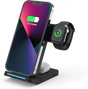 Wireless Charging Station,3 in 1 Foldable Charger Stand for iPhone 14/13/12/11/Pro/Max/XS/XR/X/8/Plus, iWatch ultra/8/7/6/5/4/3/2/SE, AirPods 3/2/Pro,Multiple Devices