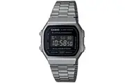 Casio Grey/Black Stainless Steel Unisex Multifunction Digital Watch A168WGG-1B