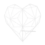 Heart Shape Grid Photos Mesh Picture Rack Shelf Holder Wall Hanging Home Decor white