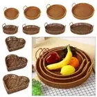 1Pcs Fruit Vegetable Cake Wicker Storage Tray Plastic Rattan Threads Basket