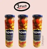 3 Pack Goya alcaparrado manzanilla olives pmientos & capers 3.25 Oz. FREE SHIP