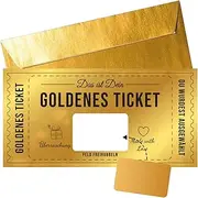 Golden Ticket Scratch Card Reveal with Envelope, Personalised Scratch Card Surprise Gift Reveal, Scratch Off Ticket, Card as Birthday Card Wedding Card Concert Ticket, Valentine's Day Christmas Cards