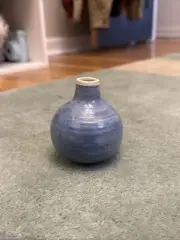 Studio Art Pottery Glazed Ceramic Stoneware Blue Decorative Bud Vase 3”