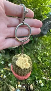 Handmade Mini Crochet Cactus Keychain – Cute Plant Keyring, Bag Charm, Gift Idea