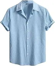 Hawaiian Shirts for Men Short Sleeve Beige Plain White T Shirt Slim Fit Work Hi Viz Orange Linen Casual Button Down Holiday Jumper Polo Big and Tall Formal Dress Regular
