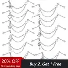 Industrial Double Piercing Dangle Chain Earrings Tragus Helix Cartilage Bar Stud
