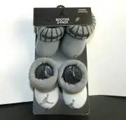 NIKE AIR JORDAN Jumpman Socks BOOTIES 2-Pack Newborn 0 3 6 months White Gray