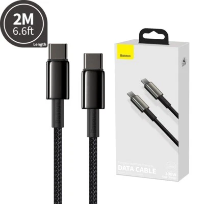 Baseus Tungsten Fast Charge Data Cable 100W Type-C iPhone 15 16 CarPlay Ant Auto
