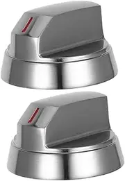 YARNOW 2pcs Zinc Alloy Gas Stove Knobs Replacement Metal Control for Cooktops Ovens Grills Kitchen Accessory Precision Adjustment