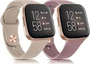 2 Straps for Fitbit Versa 2 Strap/Versa Strap for Women Men, Silicone Sport Replacement Wristband for Fitbit Versa Lite/Versa 2/ Versa