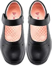 [JABASIC] Girls School Dress Shoes Mary Jane Flats (12M,Black-1)