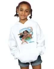 Absolute Cult Disney Girls Moana And Maui Wave Hoodie Sport Grey 12-13 years