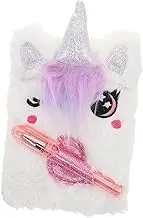 Gatuida 1 Set DIY Unicorn Plush Notebook With Pen Cute Furry Journal Diary Girls Teens Kids Writing Notepads For Travel School Scrapbooking Stationery For Women
