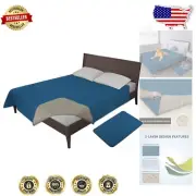 Waterproof Peacock Blue Dog Bed Cover - Non-Slip Washable Couch Protector 120x82
