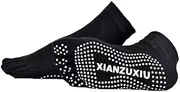 [COMVIP] Soft Unisex Adult Five Fingers Anti-slip Fitness Sport Toe Socks A-Black