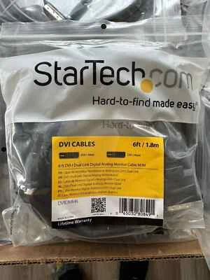 StarTech 6’ DVI-I Dual Link Digital Analog M-M DVI Cable 6ft 1.8m