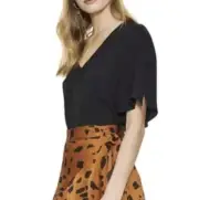 Cooper St Wild At Heart Black V-Neck Relaxed Fit Top USA Size 6