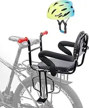 Toddler Bike seat,Child Seat for Adult Bike, Rear Back Seat for Kids Back Mount, Seat for Kids Over 50 lbs, Rear Frame Mounted Baby Bike Seats Kids Safety with Kids' Helmet