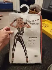 Women's Skeleton Costume - Elegant Moments GLOW IN DARK SIZE SMALL 3 PIECE