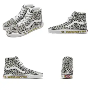 【VANS】休閒鞋 Sk8-Hi 男鞋 女鞋 白 黑 MOONEYES 聯名款 滿版眼睛 高筒 帆布鞋(VN0A7Q5N6M5)