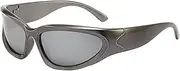 [Generic] Life Glasses Around Frame For Unisex Vintage Colorful Rectangle Gafas Mirrored Lens Cycling Sunglasses Women Cute Big for Women