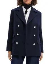 Theory Wool Blend Double Breasted Peacoat
