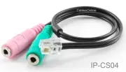 12" 2/3.5mm Jacks to RJ9/RJ10 PC Mic/Headset to Cisco Office Phone Adapter Cable