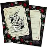 Olivia Samuel 20 x Alice in Wonderland Party Invitations - Mad Hatters Tea Party Invites - Ready to Write Postcard Style