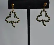 KIRKS FOLLY LUCKY CLOVER EARRINGS IN GOLD TONE