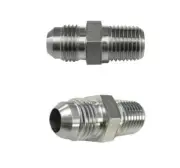 2 Aeronautical Standard Stainless 1/4" Flared Pipe to 3/8" Tube Straight Adapter