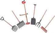 Kisangel 6Pcs Miniature Farm Tools Emulation Farm Decoration DIY Model Simulation Accessories for Sand Table Landscaping and Role Playing
