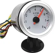 ZFGVGNMTYA 2" 52mm Car Motorcycle Tachometer 12V Blue LED 0~8000 RPM Meter Pointer Tacho Gauge for Motorcycle Truck/ATV Car Tachometer(White)