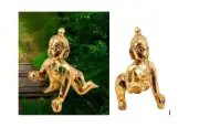 Hindu God Lord Bal Krishna Kanha Laddu Gopal Car Dashboard Idol Statue Figurine